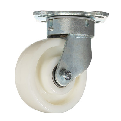 plate-fix swivel castor with nylon wheel - Capacity 800kg