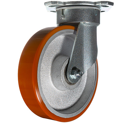 Plate Fix Swivel Castor - Polyurethane Wheel 1000kg Capacity